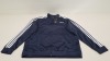 10 X BRAND NEW ADIDAS WHITE AND NAVY TRACKSUIT TOPS IN SIZE 4 XL