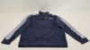 10 X BRAND NEW ADIDAS WHITE AND NAVY TRACKSUIT TOPS IN SIZE 4 XL