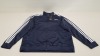 10 X BRAND NEW ADIDAS WHITE AND NAVY TRACKSUIT TOPS IN SIZE 4 XL