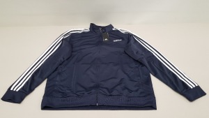 10 X BRAND NEW ADIDAS WHITE AND NAVY TRACKSUIT TOPS IN SIZE 5XL