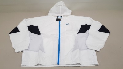 10 X BRAND NEW NIKE WHITE JACKETS SIZE MEDIUM