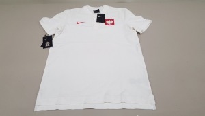 12 X BRAND NEW NIKE WHITE POLO FOOTBALL SHIRTS SIZE MEDIUM