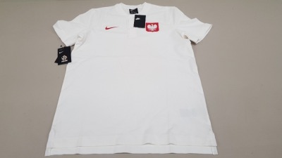 15 X BRAND NEW NIKE WHITE POLO FOOTBALL SHIRTS SIZE MEDIUM