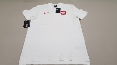 15 X BRAND NEW NIKE WHITE POLO FOOTBALL SHIRTS SIZE MEDIUM