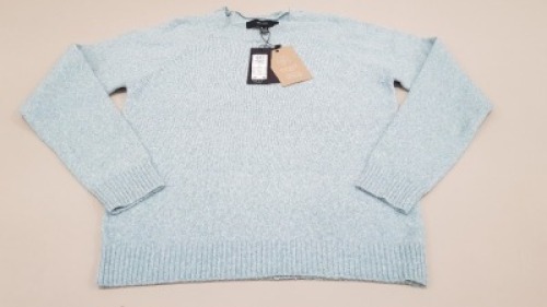10 X BRAND NEW VERA MODA O NECK BLOUSES IN BLUE MELANGE SIZE SMALL RRP £22.00 (TOTAL RRP £220.00)