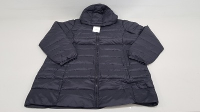 10 X BRAND NEW JUNA ROSE BLACK HOODED PUFFER JACKETS SIZES 22-24 RRP £80.00 (TOTAL RRP £800)