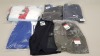 14 PIECE MIXED SPORTS CLOTHING LOT CONTAINING MENS NIKE TRACKSUIT JACKET, ADIDAS BLACK T SHIRTS, ADIDAS TRACKSUIT PANTS, ADIDAS WOMENS SHORTS, ADIDAS TRAINER SOCKS AND NIKE SHORTS ETC