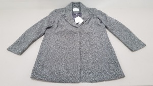 10 X BRAND NEW VILLA CLOTHES JESSI MEDI COAT IN MEDIUM GREY MELANGE UK SIZE 44 RRP- £65.00 TOTAL RRP £ 650.00