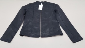 20 X BRAND NEW JAQUELINE DE YOUNG BLACK STORMY FAUX LEATHER JACKETS UK SIZE 6 RRP £38.00 TOTAL RRP £760.00