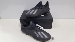 5 X BRAND NEW ADIDAS BLACK AND SILVER X 19.1 FG FOOTBALL BOOTS IN SIZES UK 9-9.5-10-10.5-11