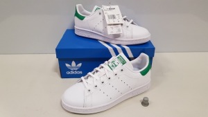 5 X BRAND NEW ADIDAS STAN SMITHS WHITE AND GREEN TRAINERS UK SIZE 3.5