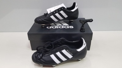 4 X BRAND NEW ADIDAS BLACK AND WHITE OLD SCHOOL WORLD CUP FOOTBALL BOOTS IN UK SIZE 5