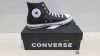 4 X BRAND NEW CONVERSE BLACK LEATHER SYTLE HI TOPS UK SIZE 8