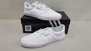 7 X ADIDAS ORIGINALS TRIPLE WHITE 3MC TRAINERS UK SIZE 7.5 (PLEASE NOTE SOME SHOES ARE MARKED CAN BE REMOVED WITH BLEACH AND OR SOAPY WATER)