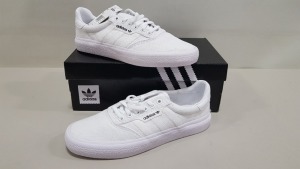 6 X ADIDAS ORIGINALS TRIPLE WHITE 3MC TRAINERS UK SIZE 6.5 (PLEASE NOTE SOME SHOES ARE MARKED CAN BE REMOVED WITH BLEACH AND OR SOAPY WATER)