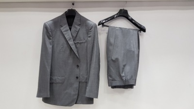 3 X BRAND NEW LUTWYCHE HAND TAILORED LIGHT GREY PLAIN AND CHEQUERED SUITS SIZE 40S, 46R AND 48R (PLEASE NOTE SUITS ARE NOT FULLY TAILORED)