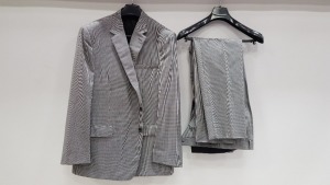 3 X BRAND NEW LUTWYCHE HAND TAILORED LIGHT GREY PATTERNED SUITS SIZE 46R, 48R AND 40S (PLEASE NOTE SUITS ARE NOT FULLY TAILORED)