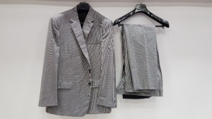 3 X BRAND NEW LUTWYCHE HAND TAILORED LIGHT GREY PATTERNED SUITS SIZE 42S, 42L AND 40S (PLEASE NOTE SUITS ARE NOT FULLY TAILORED)