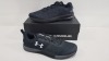 3 X BRAND NEW UNDER ARMOUR BLACK TRAINERS IN VAROIUS STYLES IN SIZE 10 AND 11.5