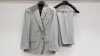 3 X BRAND NEW LUTWYCHE HAND TAILORED GREY CHEQUERED SUITS SIZE 42L, 36S AND 40R (PLEASE NOTE SUITS ARE NOT FULLY TAILORED)