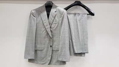 3 X BRAND NEW LUTWYCHE HAND TAILORED GREY CHEQUERED SUITS SIZE 42L, 36S AND 40R (PLEASE NOTE SUITS ARE NOT FULLY TAILORED)