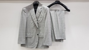 3 X BRAND NEW LUTWYCHE HAND TAILORED GREY CHEQUERED SUITS SIZE 42R AND 48R (PLEASE NOTE SUITS ARE NOT FULLY TAILORED)