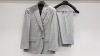 3 X BRAND NEW LUTWYCHE HAND TAILORED GREY CHEQUERED SUITS SIZE 40R, 38S AND 44R (PLEASE NOTE SUITS ARE NOT FULLY TAILORED)