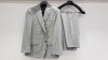 3 X BRAND NEW LUTWYCHE HAND TAILORED GREY CHEQUERED SUITS SIZE 42R AND 52R (PLEASE NOTE SUITS ARE NOT FULLY TAILORED)