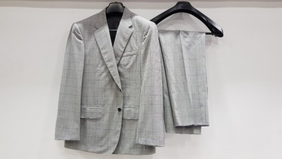 3 X BRAND NEW LUTWYCHE HAND TAILORED GREY CHEQUERED SUITS SIZE 48R, 50R AND 52R (PLEASE NOTE SUITS ARE NOT FULLY TAILORED)