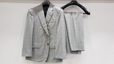 3 X BRAND NEW LUTWYCHE HAND TAILORED GREY CHEQUERED SUITS SIZE 40R AND 44R (PLEASE NOTE SUITS ARE NOT FULLY TAILORED)