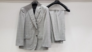 3 X BRAND NEW LUTWYCHE HAND TAILORED GREY CHEQUERED SUITS SIZE 46R AND 38R (PLEASE NOTE SUITS ARE NOT FULLY TAILORED)