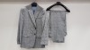 3 X BRAND NEW LUTWYCHE HAND TAILORED GREY & BLUE CHEQUERED SUITS SIZE 50R, 42R AND 44R (PLEASE NOTE SUITS ARE NOT FULLY TAILORED)