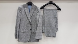 3 X BRAND NEW LUTWYCHE HAND TAILORED GREY & BLUE CHEQUERED SUITS SIZE 42, 46R AND 48R (PLEASE NOTE SUITS ARE NOT FULLY TAILORED)