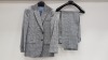 3 X BRAND NEW LUTWYCHE HAND TAILORED GREY & BLUE CHEQUERED SUITS SIZE 44R AND 40R (PLEASE NOTE SUITS ARE NOT FULLY TAILORED)