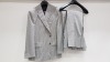 3 X BRAND NEW LUTWYCHE HAND TAILORED GREY & WHITE SUITS SIZE 44R, 48R AND 46R (PLEASE NOTE SUITS ARE NOT FULLY TAILORED)