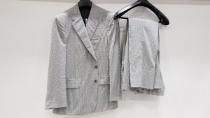 3 X BRAND NEW LUTWYCHE HAND TAILORED GREY & WHITE SUITS SIZE 44R, 52R AND 48R (PLEASE NOTE SUITS ARE NOT FULLY TAILORED)
