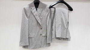 3 X BRAND NEW LUTWYCHE HAND TAILORED GREY & WHITE SUITS SIZE 36R, 48R AND 40R (PLEASE NOTE SUITS ARE NOT FULLY TAILORED)