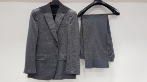 3 X BRAND NEW LUTWYCHE HAND TAILORED DARK GREY PATTERNED SUITS SIZE 42R, 44R AND 50R (PLEASE NOTE SUITS ARE NOT FULLY TAILORED)