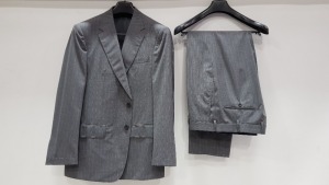 3 X BRAND NEW LUTWYCHE HAND TAILORED DARK GREY PINSTRIPED SUITS SIZE 42R, 48R AND 44R (PLEASE NOTE SUITS ARE NOT FULLY TAILORED)