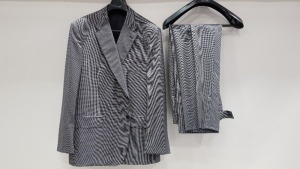 3 X BRAND NEW LUTWYCHE HAND TAILORED DARK GREY PATTERNED SUITS SIZE 42R AND 44R (PLEASE NOTE SUITS ARE NOT FULLY TAILORED)