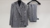 3 X BRAND NEW LUTWYCHE HAND TAILORED DARK GREY PATTERNED SUITS SIZE 40R AND 38R (PLEASE NOTE SUITS ARE NOT FULLY TAILORED)