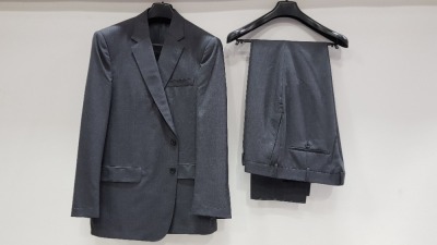 3 X BRAND NEW LUTWYCHE HAND TAILORED DARK GREY SUITS SIZE 38R, 50R AND 46R (PLEASE NOTE SUITS ARE NOT FULLY TAILORED)