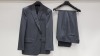 3 X BRAND NEW LUTWYCHE HAND TAILORED DARK GREY SUITS SIZE 52R, 42R AND 48R (PLEASE NOTE SUITS ARE NOT FULLY TAILORED)
