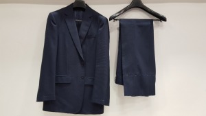 3 X BRAND NEW LUTWYCHE HAND TAILORED DARK BLUE PATTERNED SUITS SIZE 44L (PLEASE NOTE SUITS ARE NOT FULLY TAILORED)