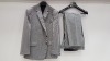 3 X BRAND NEW LUTWYCHE HAND TAILORED LIGHT GREY PATTERNED SUITS SIZE 42L AND 50R (PLEASE NOTE SUITS ARE NOT FULLY TAILORED)