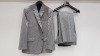 3 X BRAND NEW LUTWYCHE HAND TAILORED LIGHT GREY PATTERNED SUITS SIZE 40L, 40S AND 44R (PLEASE NOTE SUITS ARE NOT FULLY TAILORED)