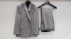 3 X BRAND NEW LUTWYCHE HAND TAILORED LIGHT GREY PATTERNED SUITS SIZE 38L AND 44L (PLEASE NOTE SUITS ARE NOT FULLY TAILORED)