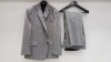 3 X BRAND NEW LUTWYCHE HAND TAILORED LIGHT GREY PATTERNED SUITS SIZE 40R AND 40L (PLEASE NOTE SUITS ARE NOT FULLY TAILORED)