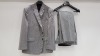 3 X BRAND NEW LUTWYCHE HAND TAILORED LIGHT GREY PATTERNED SUITS SIZE 44R AND 46L (PLEASE NOTE SUITS ARE NOT FULLY TAILORED)