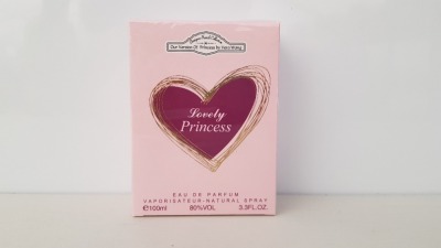 48 X BRAND NEW BOXED 100ML DESIGNER FRENCH COLLECTION LOVELY PRINCESS EAU DE PARFUM - IN ONE BOX